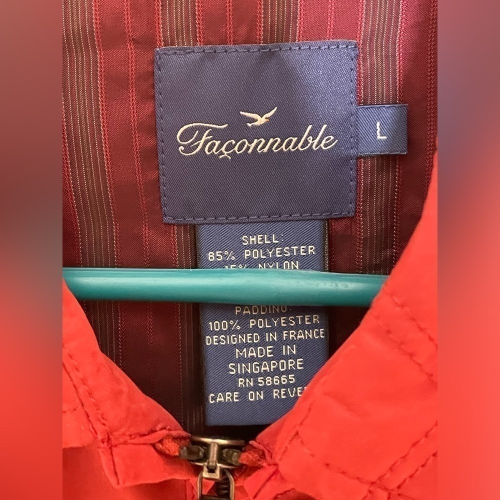 NWT Faconnable Women's Lightweight Quilted Vest Jacket Large Red Zip Pockets‍‍‍‍ - Picture 11 of 11